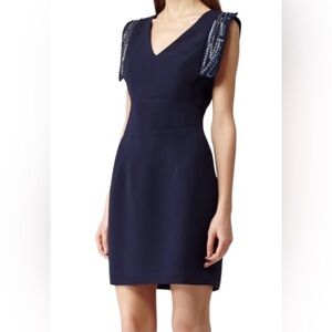 Reiss Navy Blue Riviera Dress with sequin details